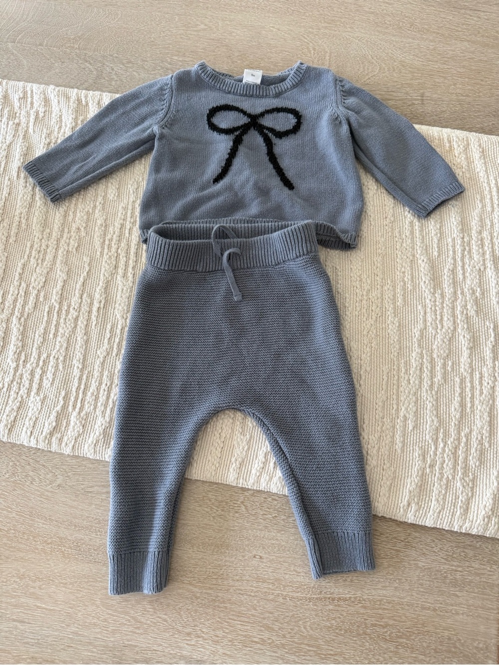 Carter's Light Gray Knit Baby Sweater Set
